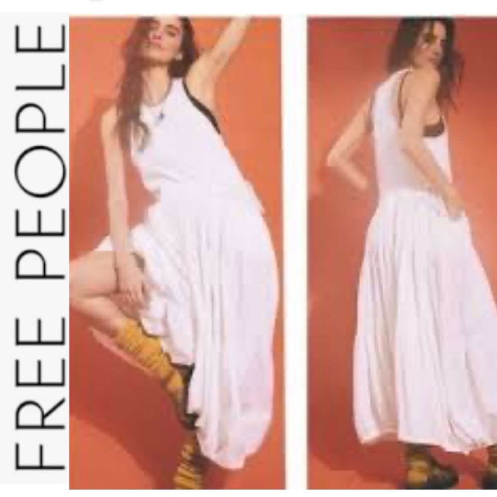 NWT Free People Akino Tank Midi Parachute Dress white xs - Picture 2 of 11